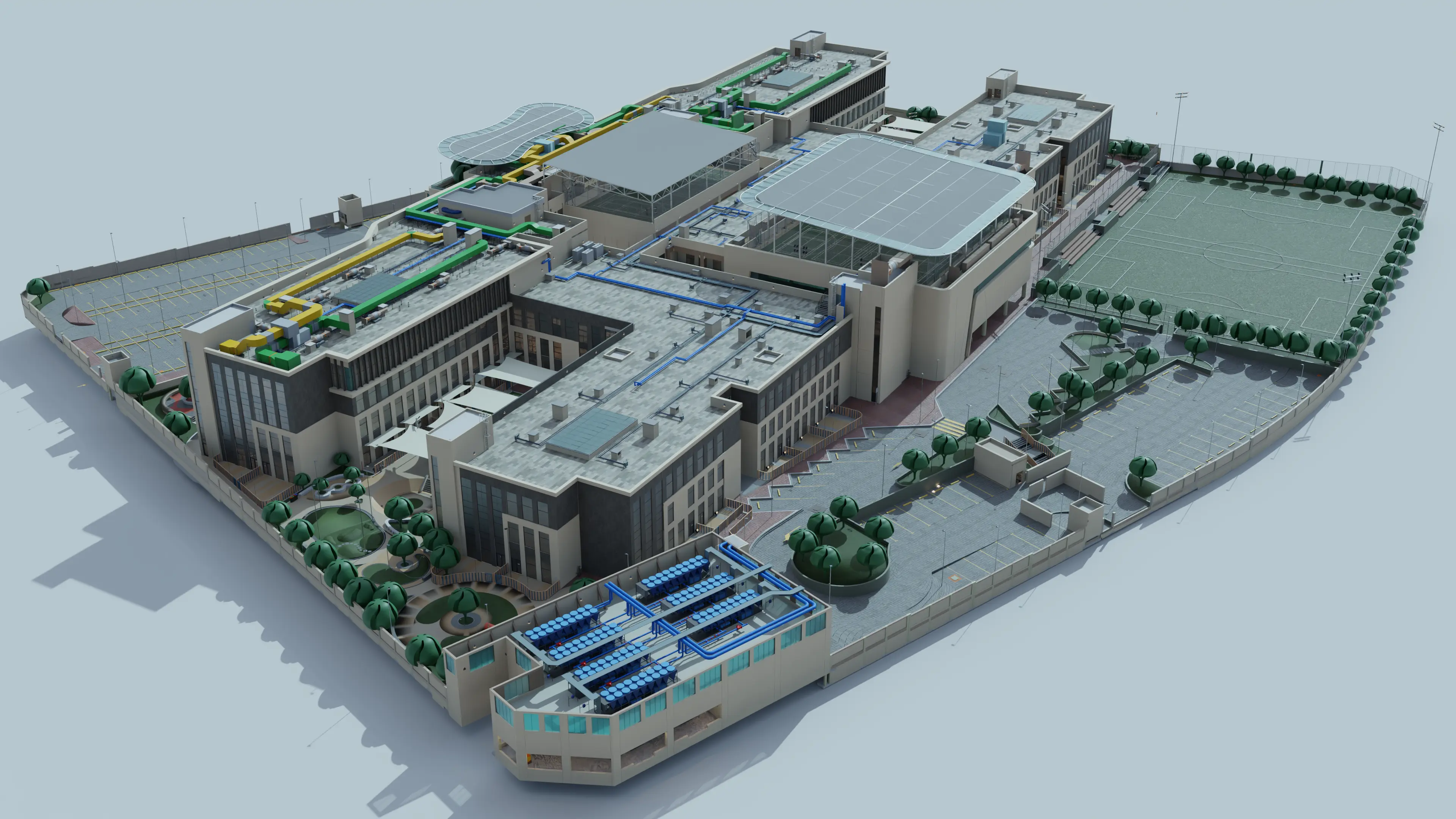 LOD 300 architectural and MEP BIM model for Al Khawaneej School Dubai