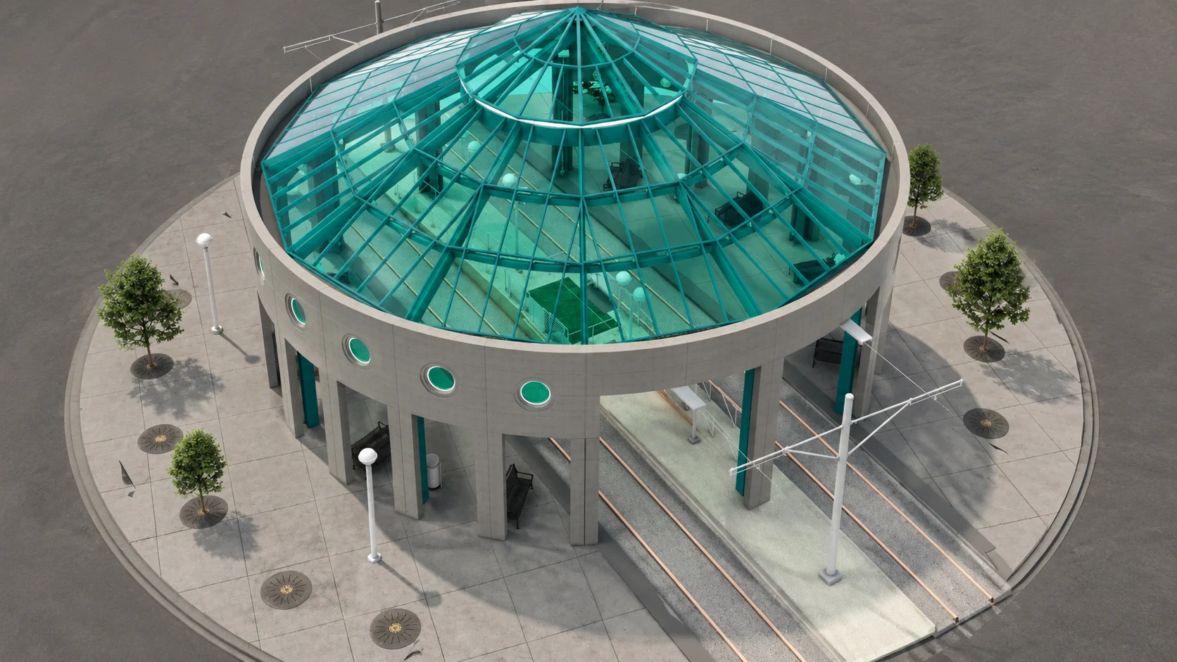 Tampa Transit Center structural roof and coordinated MEP project model, Tampa, Florida, USA